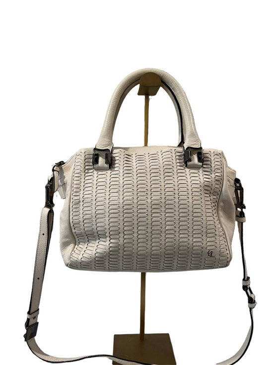 Elliott Lucca Handbags - Elliott Lucca Cream Woven-Texture Satchel Crossbody Bag
